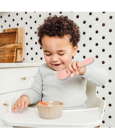 6Pcs Silicone Baby Spoons Set - Feeding & Training Toddler Cutlery - Morandi Pink/Blue/Green, Light Pink/Blue, Grey - Buy Online on SooperMarket.com