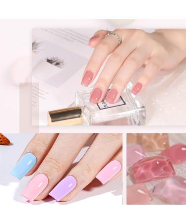 Nail Polish Set - Nude Color Nail Polishes - Quick Dry Nail Polish - Long Lasting Jelly Pink Glitter 6 Colors Nail Varnish - Natural Look Long Lasting Nail Varnish Gift Set DIY Manicure Home nude pink - Buy Online on SooperMarket.com