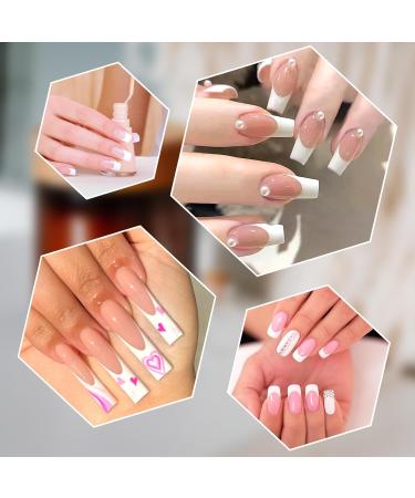 40 Sheets Self-Adhesive French Manicure Nail Stickers - DIY Nail Art Tips & Guides for Perfect French Tips - Buy Online on SooperMarket.com