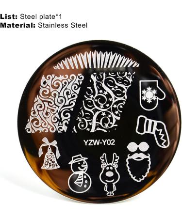 Sanwood Nail Stamping Plate - Clear Engraved Xmas Patterns | Stainless Steel Nail Art Template Tool Kit for Manicure - Style 5 - Buy Online on SooperMarket.com