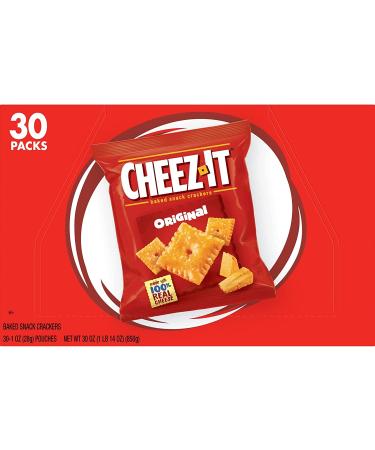 Cheez-It Original Baked Cheese Crackers - 30oz Bag (30 Packs) | Perfect Office and Kids Snack - Buy Online on SooperMarket.com