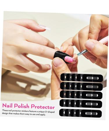 FRCOLOR 100 Sheets Nail Art Anti-Spill Stickers Nail Protector Stickers Nail Tape Nail Guards for Painting Nails Cuticle Protector for Nail Painting Nail Polish Silica Gel Edge Sticker 3.00X2.50X0.10CM As Shown - Buy Online on SooperMarket.com