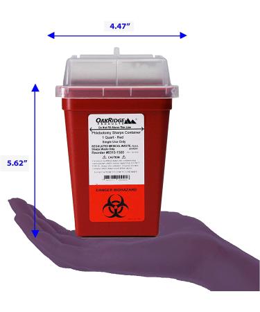 OakRidge Products 1 Quart Size (Pack of 10) Sharps Disposal Container - Safe and Convenient Solution - Buy Online on SooperMarket.com