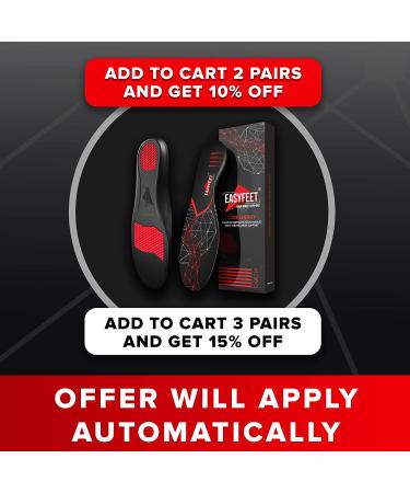 2022 Premium Anti-Fatigue High Arch Support Insoles | Relief Plantar Fasciitis & Foot Pain | Men 9-10.5/Women | Black M - Buy Online on SooperMarket.com