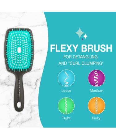 Curl Keeper Flexy Brush - Turquoise | Detangle & Clump Curls - Buy Online on SooperMarket.com