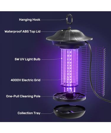 Sahara Sailor Electric Insect Trap - UV Mosquito Killer with 4000V Fly Trap No Toxic Chemicals 1.5m Cable for Indoor Gardens - Buy Online on SooperMarket.com