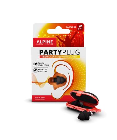 Alpine party plug hearing protection earplugs for party music festivals disco and concerts certainly enjoy - high music quality + keychain - hypoallergenic material - reusable - black regular black