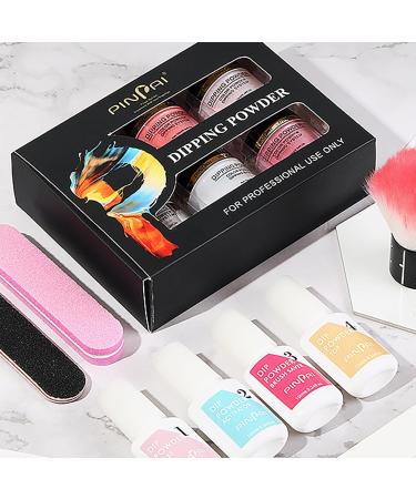 Roseflower Dipping Powder Nails Kit - 6 Colors Nude Dip Powder Starter Kit with Base & Top Coat | DIY Salon Manicure at Home | Blassing Gling Sling Laits Hainted for Perfect Nails - Buy Online on SooperMarket.com
