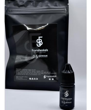 FBS Glue for Eyelash Extensions Low Fume (5ml) / 0.5-1 Sec Drying time/Retention 7 Weeks/Maximum Bonding/Black Adhesive for Semi-Permanent Extensions/Professional Supplies