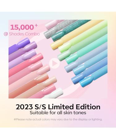 Modelones 21 Colors Gel Nail Polish Set - Spring/Summer Pastel, Solid, Glitter, Pudding Gel - Mother's Day Gift with Nail Art Brush - Buy Online on SooperMarket.com