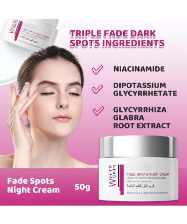 Fade Spots Night Cream Whitening & Lighten Spots & Nourishing Anti-Aging Face Moisturiser Face Care Brightening Face Cream For Firming Hydrating Correct Dark Spots & Acne -Deep Moisturiser Face. - Buy Online on SooperMarket.com