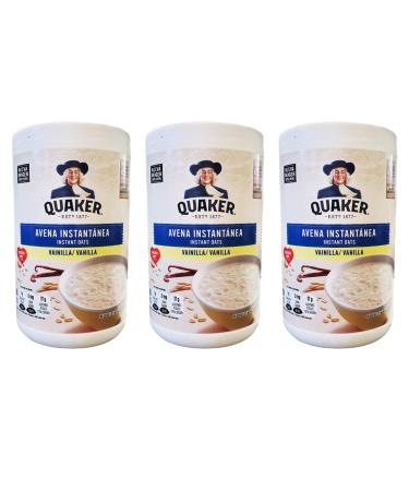 Quaker Avena Instantanea Instant Oats Vanilla, (3 Pack, Total of 34.8 oz)