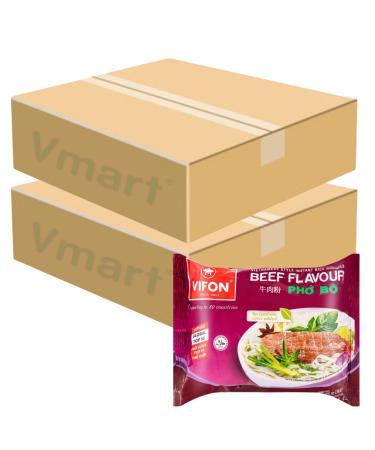 Vifon Vietnamese Style Instant Rice Noodles Beef Flavour Pho Bo 60g Packet (Pack of 60) 2 Case