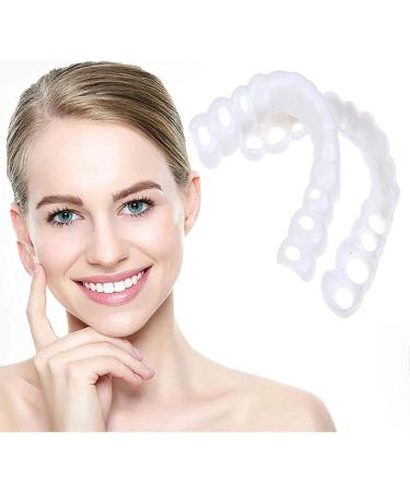 Uqlpxz 2 pairs of provisional dental prosthesis for women men dentures veneers denture artificial teeth dentures white cosmetic teeth temporary
