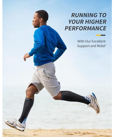 Buy Cambivo Compression Stockings for Men & Women - 2 Pairs of Support Socks for Running Travel & Sports - XXL Black & Blue - Buy Online on SooperMarket.com