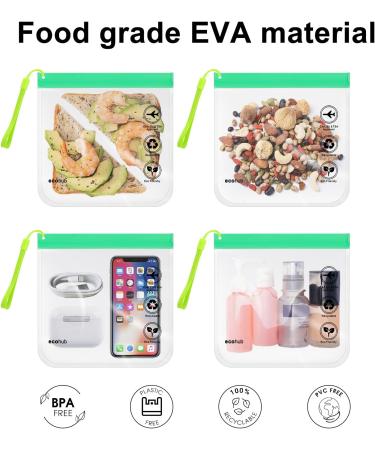 EcoHub Airport Security Liquids Bags - 2 Pack Clear EVA Toiletry Bag for Travel - Airline Approved Zip Lock Bags with Carrying Handle - Green - Buy Online on SooperMarket.com