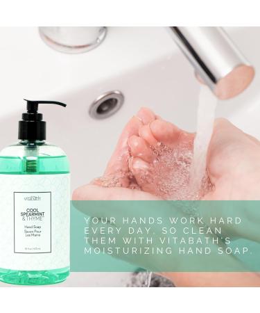 Buy Vitabath Cool Spearmint & Thyme Hand Soap - Nourishing Cleansing Moisturizing 16 oz | Cruelty-Free Gluten-Free Paraben-Free - International Shipping Available - Buy Online on SooperMarket.com
