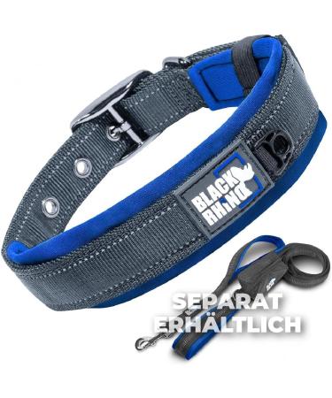 Black Rhino Comfort Collar - Super Soft Neoprene Dog Collar for All Breeds | Adjustable Reflective & Weatherproof | Medium Sports Blue/Gray - Buy Online on SooperMarket.com