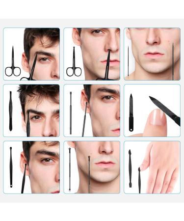 Manicure Set Men 18-Piece Nail Care Set Pedicure Care Set Nail Clippers Set Stainless Steel Nail Set Portable for Travel (Black) - Buy Online on SooperMarket.com