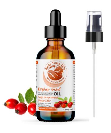 Rosehip Seed Oil. 120ml. 100% Pure. Cold-pressed. Unrefined. Chemical-free. Rich in Vitamin C. Great for Mature Skin. Natural Moisturizer for Hair Skin. 120 ml (Pack of 1)