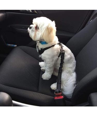 LauCentral Dog Seat Belts for Car 2 Packs Headrest Restraint Puppy Safety Adjustable Dog Car Seatbelts and Strong Leash Leads Accessories for Dogs Cats Pets Black - Buy Online on SooperMarket.com