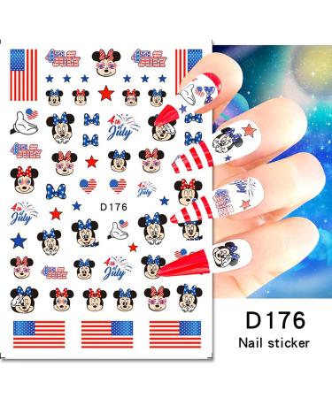 4th of July Nail Art Stickers - Patriotic Independence Day Designs for Acrylic Nails - Buy Online on SooperMarket.com