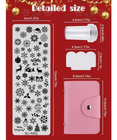 Shop Ebanku 6PC Nail Stamp Template Set - Christmas Tree Snowflakes & Reindeer Nail Art Plates with Stamp Scraper & Storage Bag - International Shipping Available - Buy Online on SooperMarket.com