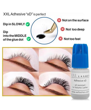 Buy Adhesive xD Oil-Resistant Eyelash Extension Glue | Waterproof Quick-Drying Vegan | 5 ml for Russian Volume & Excellent Retention - Buy Online on SooperMarket.com