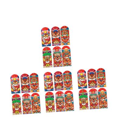 ABOOFAN 72 Pcs Year of The Tiger Red Envelope New Year Red Packet New Year Money Pocket Tiny Bag Year Hong Bao Hongbao Card Envelope Chinese Red Envelope Lucky Paper Year Red Envelope