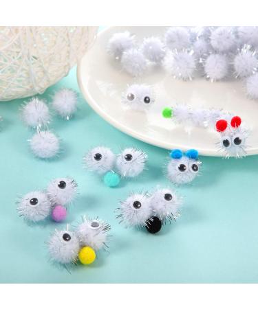 1000 Count 0.6 Inch White Glitter Pom Poms for Crafts and DIY - Fuzzy Craft Balls Hobby Supplies - Buy Online on SooperMarket.com
