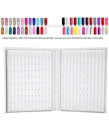Nail Art Display Book Nail Color Chart Display Professional Salon Nail Color Swatches Nail Practice Card Design Board Nail Tip Storage Tools for Nail Art Showing(white) - Buy Online on SooperMarket.com