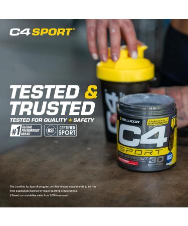 C4 Sport Pre Workout Powder Blue Raspberry | Informed Choice Certified + Sugar Free Pre-Workout Energy Supplement for Men & Women | 135mg Caffeine + Creatine Monohydrate | 30 Servings Blue Raspberry PowderEnergy - Buy Online on SooperMarket.com