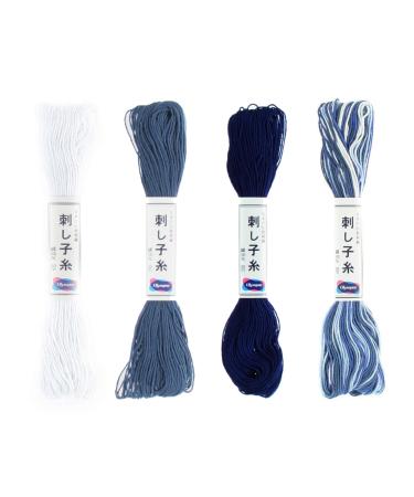 Olympus Sashiko Thread 20m Skein Color Bundles (Traditional: 52-01-10-18)