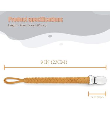 Sugee Braided Pacifier Clip Leash Set for Baby Boys and Girls - 4 Pack Grey Soothie Binky Holder - Buy Online on SooperMarket.com