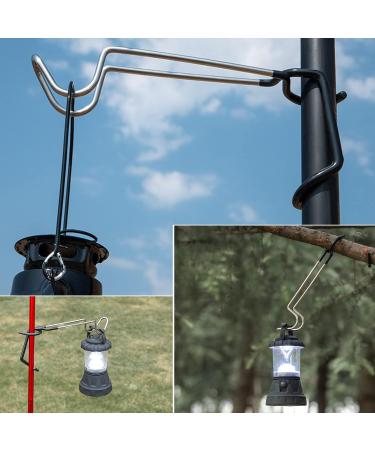 Tobwolf 2PCS Stainless Steel Lantern Hook Hangers for Camping - Portable Non-Slip Holder for Water Bottles, Cups, and Tent Lamps - Buy Online on SooperMarket.com