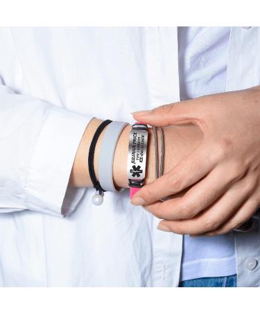 Caramel Sweet Life Adjustable Medical Alert Bracelet - Personalized for Men and Women in Black, Red, Pink, Blue - Buy Online on SooperMarket.com