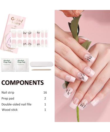 Semi Cured Gel Nail Strips Gel Nail Stickers - 16 Pcs Nail Stickers for Nail Art - Soft Self-Adhesive Gel Nail Wraps Easy Apply & Remove for Salon-Quality Manicure Kit (UV/LED Lamp Required)(BSG-0449) - Buy Online on SooperMarket.com