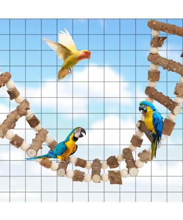 Bird Parrot Ladder Bridge Toy - Natural Pepper Wood Swing & Climbing Accessory for Birds Rats Hamsters - 26 Ladders 74.4x3.93 - Ideal Bird Cage Toy - Buy Online on SooperMarket.com