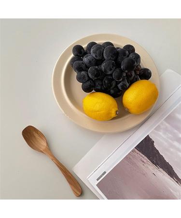 Serving Plates Dessert Plate Simple Round Tableware Beige Breakfast Plate Dinner Salad Plate Kitchen Restaurant Cafe Simple Plain Plate for Appetizer Dinner and Desserts - Buy Online on SooperMarket.com