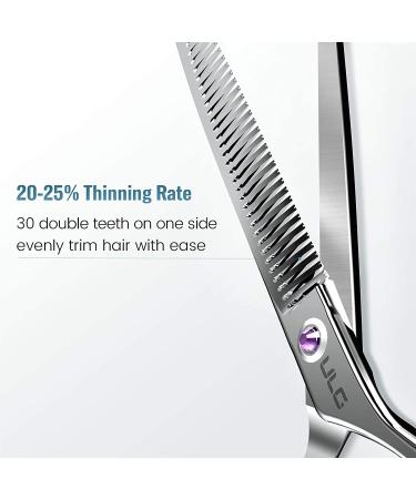 ULG 6.5 inch Hair Thinning Scissors - Professional Barber Shears for Hair Cutting and Texturizing - Japanese Stainless Steel Razor Edge Teeth Blending Scissor for Home Salon - Buy Online on SooperMarket.com