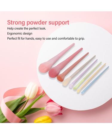 Powder Brush Set Artificial Fiber Wool Practical and Ergonomic Professional Makeup Brush Set 8 Pieces Soft for Daily Travel - Buy Online on SooperMarket.com