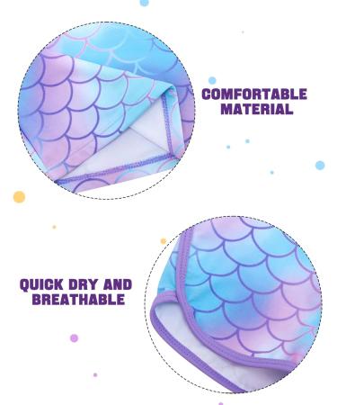 Girls Purple Mermaid Swimsuit Set | UPF 50+ Long Sleeve Swimwear for Kids 3-4 Years | Toddler Two Piece Bathing Suit by TUONROAD - Buy Online on SooperMarket.com