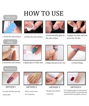Medium French Glitter White Tip Press on Nails - 24Pcs | Glossy False Nails for Women - W325 - Buy Online on SooperMarket.com
