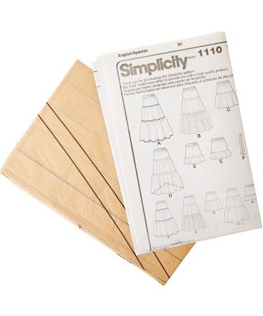 Simplicity 1110 Tiered Skirt Sewing Pattern for Women - Sizes XXS-XXL - Buy Online on SooperMarket.com