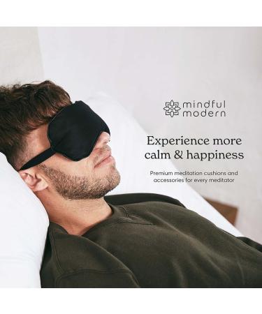 Mindful & Modern Lavender Eye Mask for Meditation, Yoga & Sleep | Weighted for Deep Relaxation | Soft Black Satin Cover with Flax Seed Fill - Buy Online on SooperMarket.com