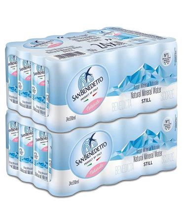 Natural water San Benedetto can | 48 milk 33 cl | Plastic free | Maxi format | Product with reduced environmental impact