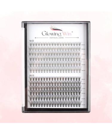 Glowing Win Cluster Individual Lashes - 120 PCs DIY Natural Eyelash Extensions (0.07D + 20D Mix 8-14mm) - Perfect for Home Use - Buy Online on SooperMarket.com