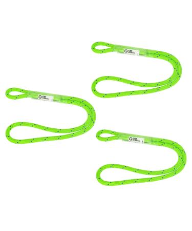 GM CLIMBING 6mm Prusik Cord Pre-Sewn 12in Prusik Loop for Climbing Arborist Rescue Mountaineering General Outdoor Use Fluorescent green (Pack of 3)