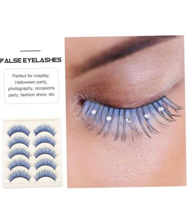 Gogogmee 5 Pairs False Eyelashes Fake Lashes Colored Eyelashes Soft Thick Lashes Soft Light Fake Lash Blue Lashes Rhinestone Eyelashes Cosplay Lashes Fake Eyelashes Fiber - Buy Online on SooperMarket.com