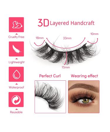 MilyBest 18mm Fluffy Cat Eye False Eyelashes - 10 Pairs | D Curl Volume Faux Mink Lashes for Natural Wispy Look - Pack A - Buy Online on SooperMarket.com